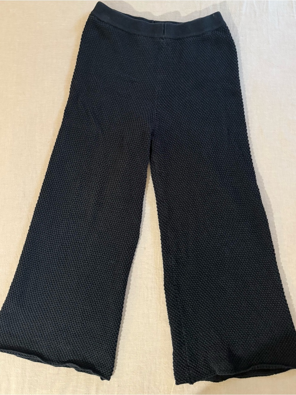 FP Beach Black Textured Wide-Leg Knit Cropped Pants Medium - Picture 5 of 8